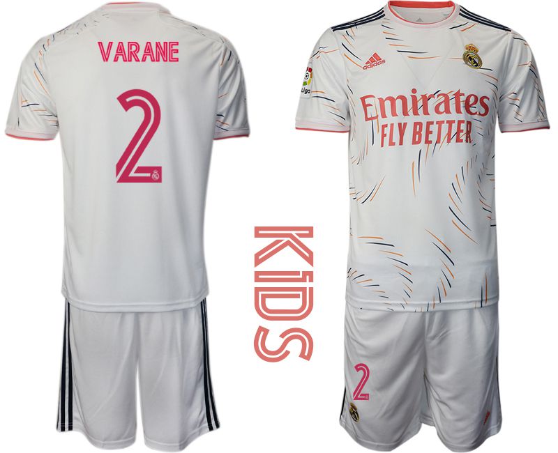 Youth 2021-2022 Club Real Madrid home white #2 Adidas Soccer Jersey->real madrid jersey->Soccer Club Jersey
